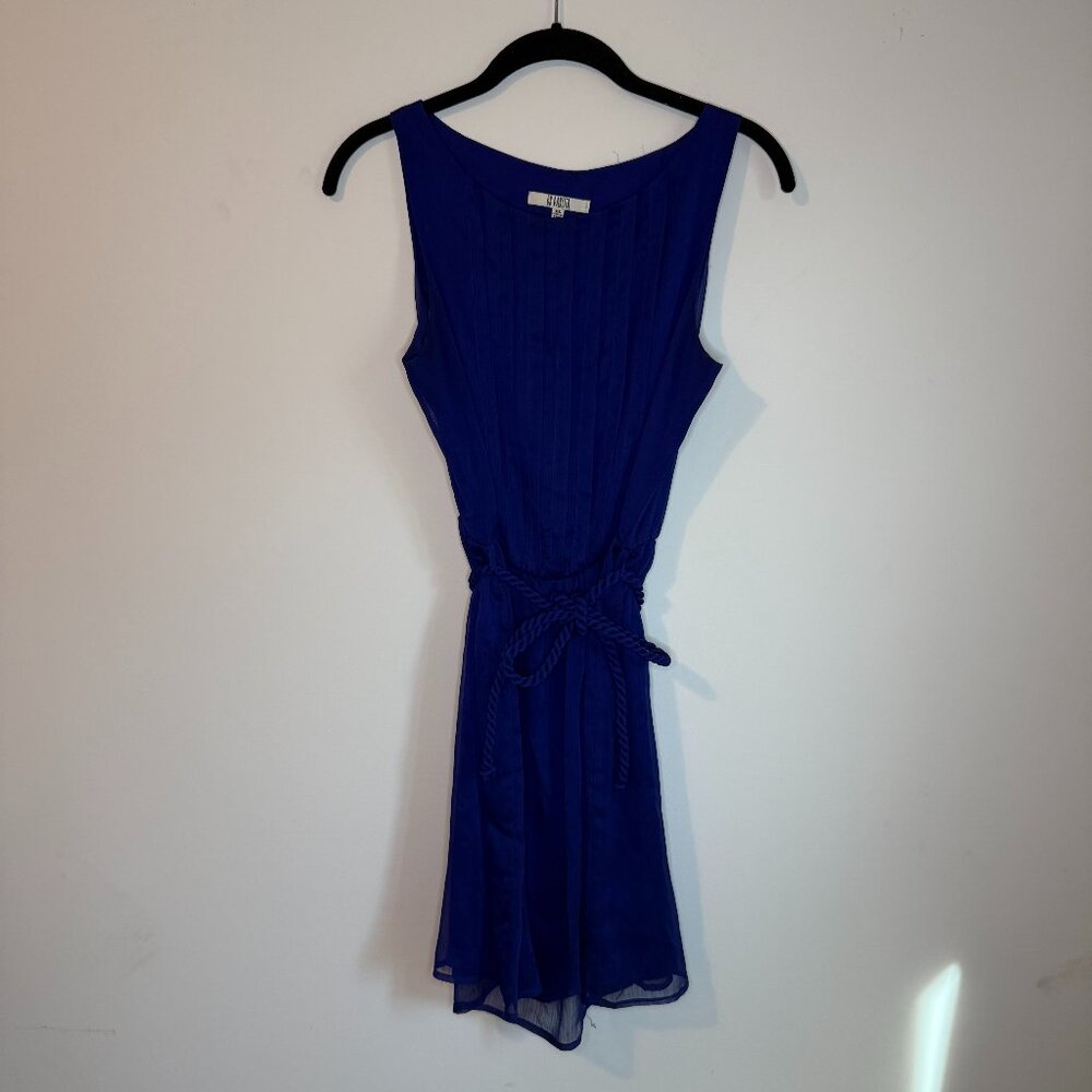 BB Dakota Royal Navy Blue Rope Tie Mini Dress